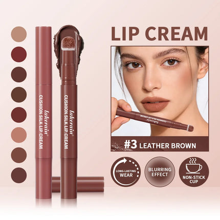 Lakerain Matte Blush Rotating Lipstick Multi-functional Lip Mud for Lips and Cheeks Long-lasting Waterproof Velvet Lip Gloss