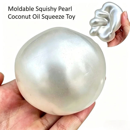 .Moldable Squishy Pearl Coconut Oil Squeeze Toy Moldable Stress Ball Squishy Toy Slow Rising Decompression Sensory Toy for Adult