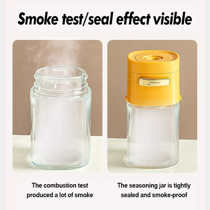Kitchen Quantitative Salt Bottle Glass Sealed Moisture-Proof Seasoning Jar Outdoor Multi-Purpose Seasoning Box Can Adjustable