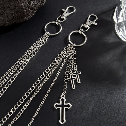 Hot Sale FashionSalircon Punk Multilayer Metal Star Pendant Pant Chain Hip Hop Waist keychain Jeans Chain Women Trendy Jewelry A