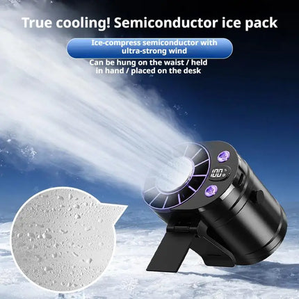 Semiconductor Cooling Waist Fan Portable Clip On Mini Air Conditioner Ice Compress 3 Speed Long Battery Life Quiet Fan