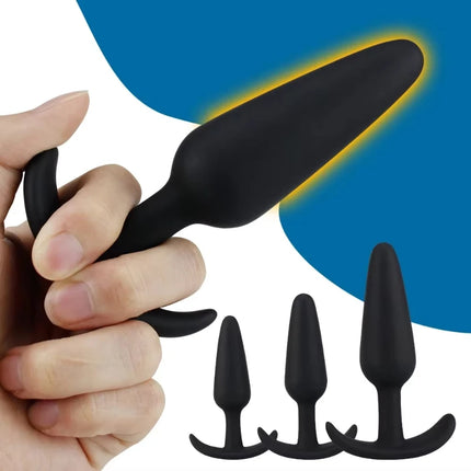 3 Sizes 100% Soft Silicone Adult Plug Butt Plugs Adult Sex Toy for Men Women Gay Unisex Couples Anal Prostate Trainer Massager