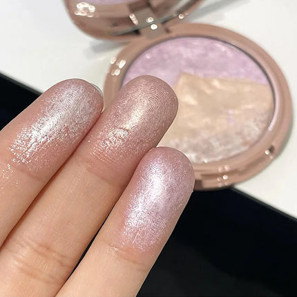 High-Gloss Palette, Starry Glow Series, Delicate Pearl Shimmer, Long-Lasting and Non-Cakey, High Color Payoff, Easy to Apply, Facial Contour Brightening and Contouring, Natural Three-Dimensional Makeup
