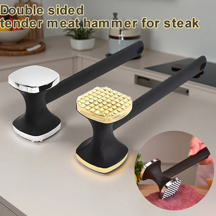 Heavy Duty Stainless Steel Meat Tenderizer Hammer Kitchen Gadget for Effortless Pounding & Tenderizing Beef Chicken Pork