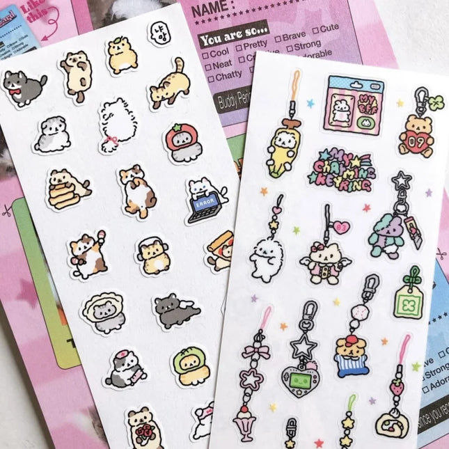 Cartoon Stickers Korean Cute Graffiti Style Rabbit Stickers Kawaii Cartoon Animal Stickers Hand Account Diary Scrapbook Stickers