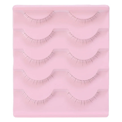 5 Pair Natural Lower Eyelashes Makeup Soft Handmade Clear Thin Band Under False Lashes Strip DIY Eyelashes Extension Beauty Tool
