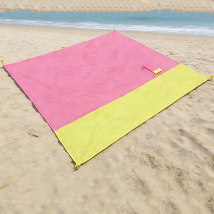 Double-color beach blanket, large size, waterproof and sand-proof picnic mat for 2-3 adults, lightweight travel camping hiking b