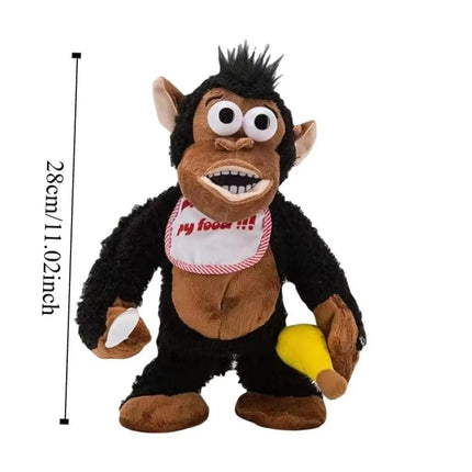 Crying Gorilla Electric Moving Monkey Eating Banana Collection Magnetic Monkey Appease Soft Guarding Food Car Home Gift