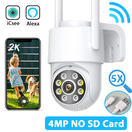 Dual Screen WiFi Security Camera 4K 8MP Dual Lens Surveillance Camera Human Detection Night Vision 5X Zoom Home Outdoor Security