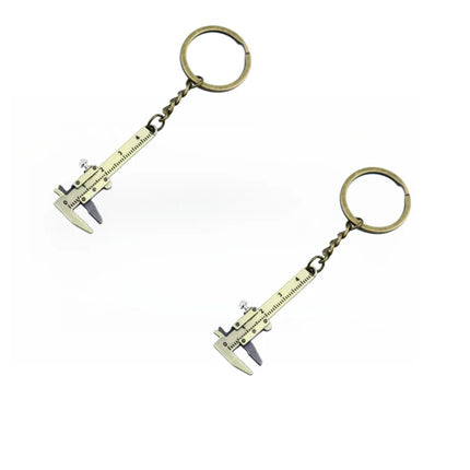 Portable Mini Jewelry Measuring Metal Ruler & Mini Vernier Caliper Keychain - DIY Tools for Precise Measurements