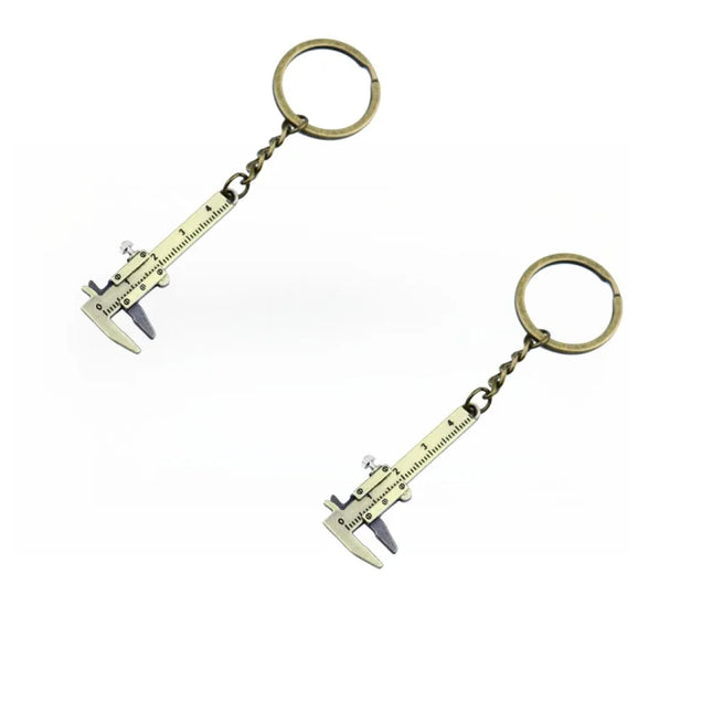 Portable Mini Jewelry Measuring Metal Ruler & Mini Vernier Caliper Keychain - DIY Tools for Precise Measurements