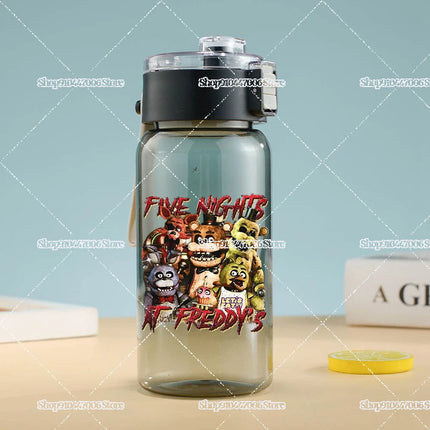 FNAF Simple Style Cup Drop Resistant Plastic Water Bottle with Tea Compartment Five Night At Freddy Large Capacity Bouncing Cup