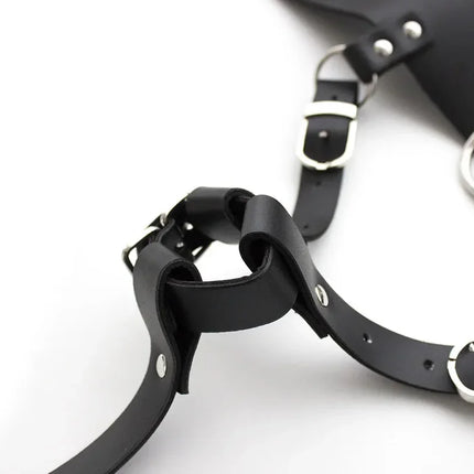 Harness Strap Bondage Female Masturbator Sex Toys for Women Magic Wand No Vibrator Leather Forced Orgasm Belt Female Chastity