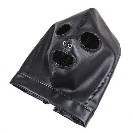 Erotic Accessories Adult Sex Toys Hollow Hood Fetish Mask Leather For Woman Sexy Headgear Couples Flirting