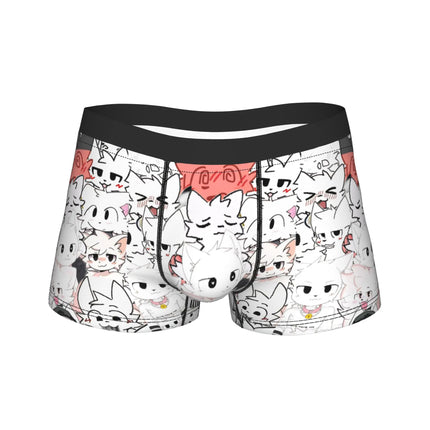 Men's Boykisser Silly Cat Underwear Cute Furry Funny Boxer Briefs Shorts Panties Homme Soft Underpants Plus Size