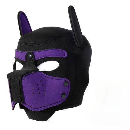 Adjustable Neoprene Puppy Play Hood Mask Pet Roleplay Padded Dog Head Mask BDSM Bondage Gear Adult Fetish Sex Toy for Men Women