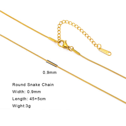 Skyrim Stainless Steel Gold Color Chain Necklace Women Minimalist Cuban Paperclip Twisted Snake Chain Fashion Jewelry Wholesale
