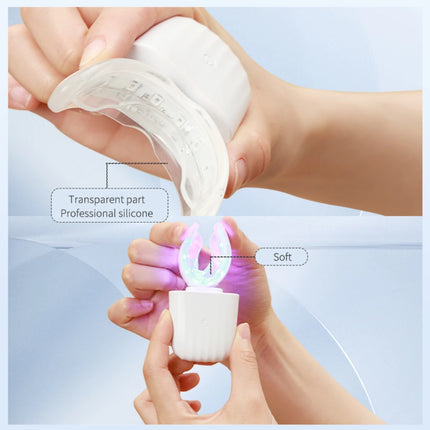 Cold Blue Light Teeth Whitening Kit 16 Mins Whitening Waterproof U-Shaped Tray Teeth Care Whitening Instrument for Home Use