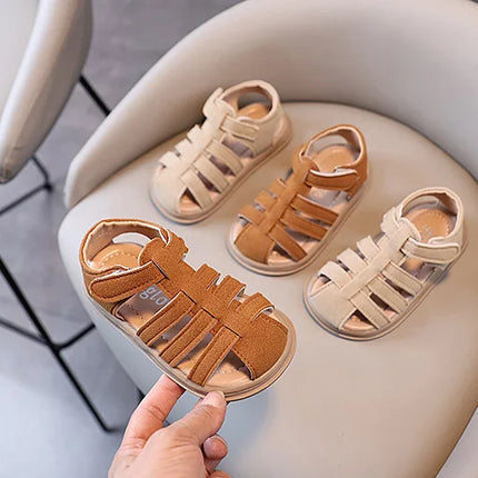 1-6 Years Children Summer Outdoor Beach Shoes Girls Princess Vintage Suede Sandals for Kids Boy 2025 New Arrival Footwear I01121