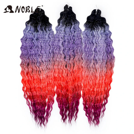 Noble 24Inch 300g Crochet Hair Curl Hair Water Wave Ombre Blonde Twist Crochet Hair Braid Hair Deep Wave Braiding Hair Extension
