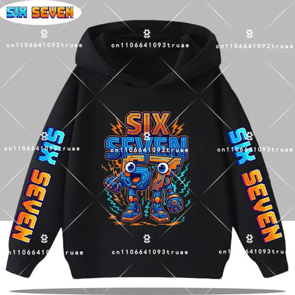 Autumn Children's Comfortable Hoodies 67 Six Seven Digit Print Kid Cute Fleece Sweatshirt Boys Girls Casual Fashion Sport Hooded