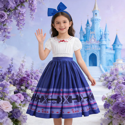 Cartoon Magic House Luisa Cosplay Costumes For Carnival Birthday Dress Girls Party Dresses Princess Encanto Role-play Outfits