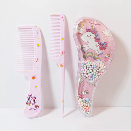 3pcs cartoon comb set, wet and dry dual-use, hair styling, suitable for any hair texture, gift set, special for real hair wigs