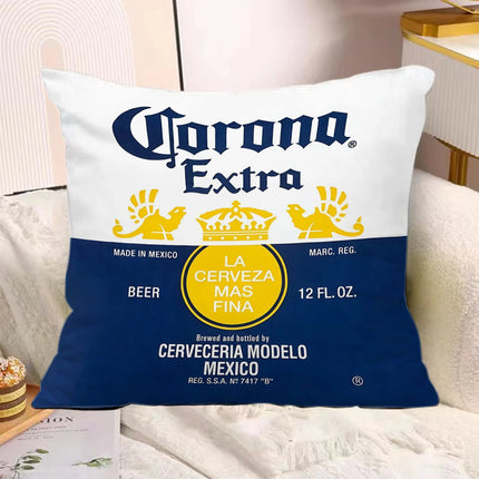 Hot Beer Pillow Covers Cartoon Sofa Decorative Home Double-sided Printing Short Plush Cute Cushion C-Corona E-Extra Cover