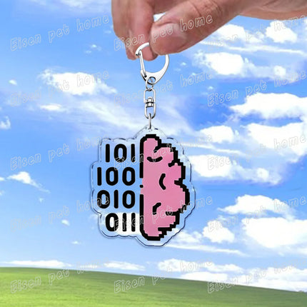 Funny XP 98 Window 10 Computer Keychains for Accessories Bag Charm Programmer Keyrings Jewelry Friends Birthday Gifts