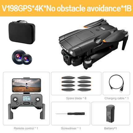 Lenovo V198 MAX GPS Drone 8K Profesional 4K HD Camera  Brushless Laser Obstacle Avoidance Foldable Quadcopter Aerial Optical