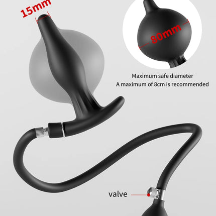 10-frequency Vibration Prostate Bead Inflation Huge Anal Plug Electric Orgasm Masturbation Massager Sex Product Butt Plug SexToy