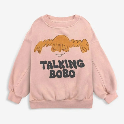 Children's Spring Autumn Hoodie Cartoon Print Unisex Sweatshirt European Style Top for Boys And Girls