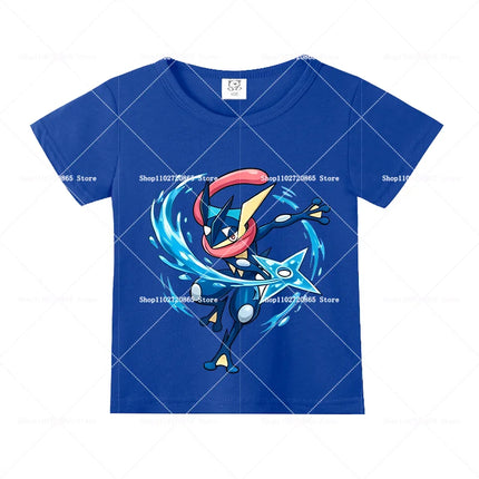Pokemons Cotton T-Shirt Pikachu Eevee Cartoon Anime Tees Classic Game Fashion Printed Tops Summer Breathable Casual Clothes Gift