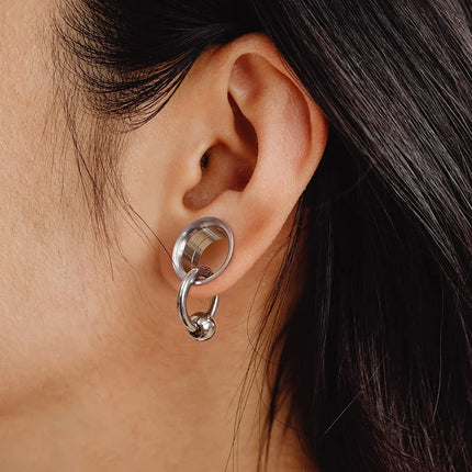 2PC/Set Stainless Steel Round Ear Gauges Plugs Expander Ear Hangers Tunnel Piercing Women Body Jewelry Stretcher Studs