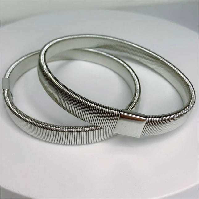 Non-slip Alloy Armband Stretch Garter Shirt Sleeve Holder Unisex Sleeve Holders Bartender Elastic Armband Accessories