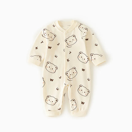 0-2Y Pure Cotton Long Sleeve Newborn Baby Rompers Skin-friendly One Piece Diaper Jumpsuit Underwear Infant Cartoon Homewear