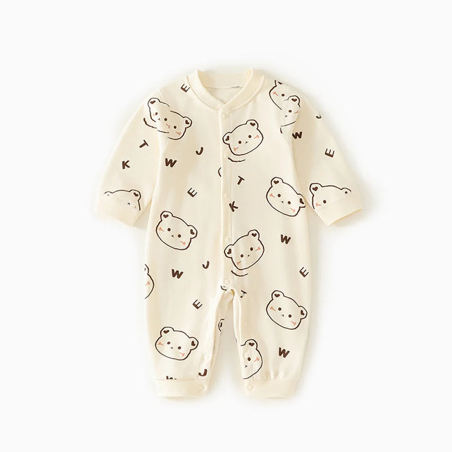 0-2Y Pure Cotton Long Sleeve Newborn Baby Rompers Skin-friendly One Piece Diaper Jumpsuit Underwear Infant Cartoon Homewear