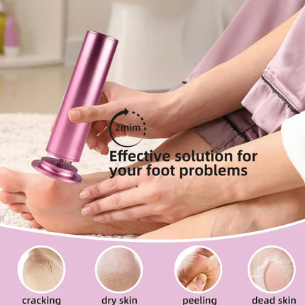 Electric Foot Grinder for Dead Skin Removal, Portable Pedicure Tool with Replacement Sandpaper, Heel Foot Care File