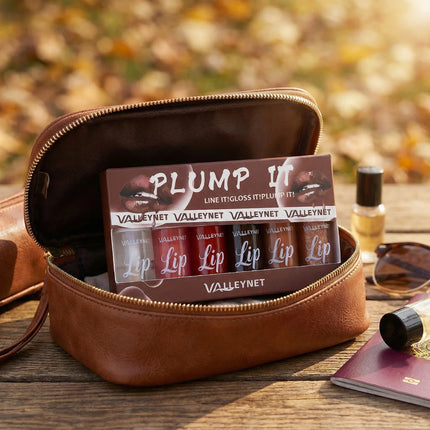 6 Pcs Moisturizing Lip Oil Set Lip Gloss, Soft Brush Tip, Long Lasting Lip Combo Set Hydrating Lip Care, Portable Travel Size.