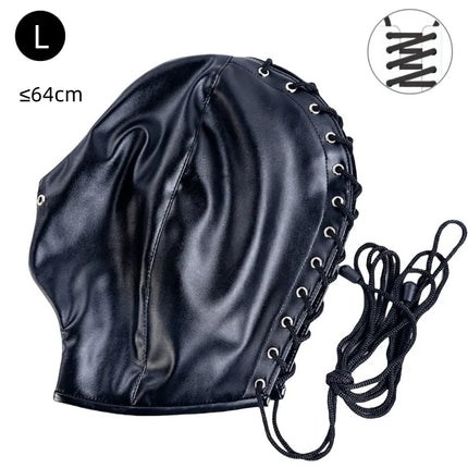 Luxury BDSM Long Sleeve Open Crotch Straitjacket with Full Face Bondage Hood Harness Adult Costume for Fetish Party Sex Toys