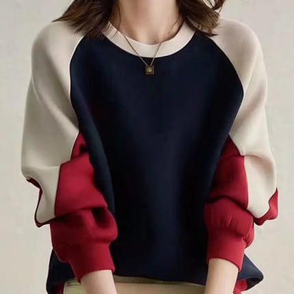 2024 ZANZEA Fashion Women Sweatshirt Autumn Patchwork Hoodies Tops Loose Pullover O Neck Long Sleeve Sweater Casual Streetwear
