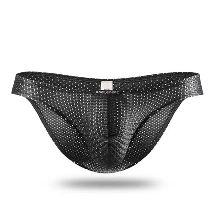 2PCS Tight ice silk transparent briefs men's small briefs mesh eyes youth bottoms breathable