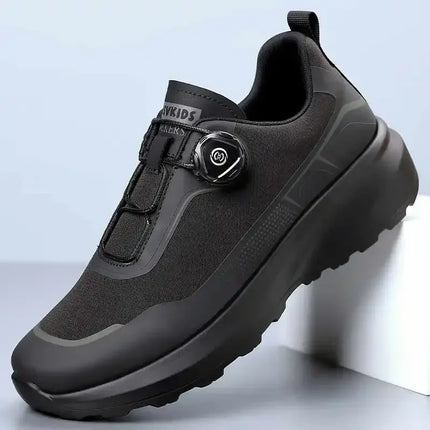 Men's Camping Running Sports Shoes with Lightweight Comfortable Versatile Studded Sole, Solid Color Mountaineering Sneakers