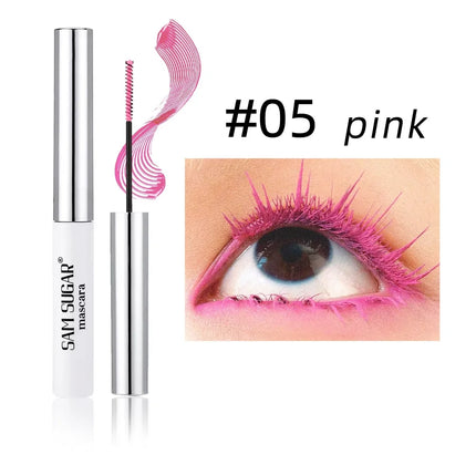Silk Fiber Mascara Colorful Ultra-Fine Brush Lengthens Eyelashes Waterproof Lasting Fast Dry Green Pink Curling Mascara Makeup