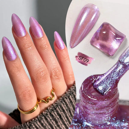 7ml Glitter Nail Polish Colorful Bright Sparkling Glitter Pearl Nail Art DIY Decoration No Need of Lamp to Cure