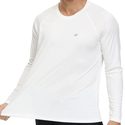 Men UPF 50+ Long Sleeve T-Shirt, Rash Guard Breathable Tops, Pullover Shirt for Sport Fishing Hiking Running Beach Surfing