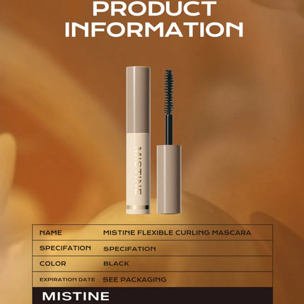 Mistine Waterproof Mascara Volume and Length 2g Curling Lifting No Clump Smudge-Proof Black Cruelty Free & Vegan Mascara