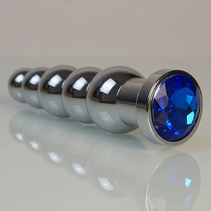 Stainless Steel Prostate Massage Butt Plug Heavy Anus Beads with 5 Balls Sex Toys for Men/ Women/Gay Metal Anal Plugs