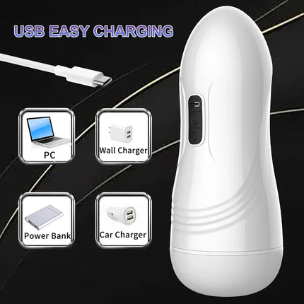 Automatic Male Masturbator Blowjob Sucking  Massager Pocket Pussy Real Vagina Machine Penis Train Cup Adult Sex Machine Toys Men