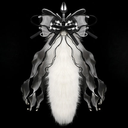 7 Colors Sexy Fox Tail Anal Plug With Lace For Women Men Butt Dilator Couples Tools Sex Toys Adult Game Erotic Bondage Product ﻿